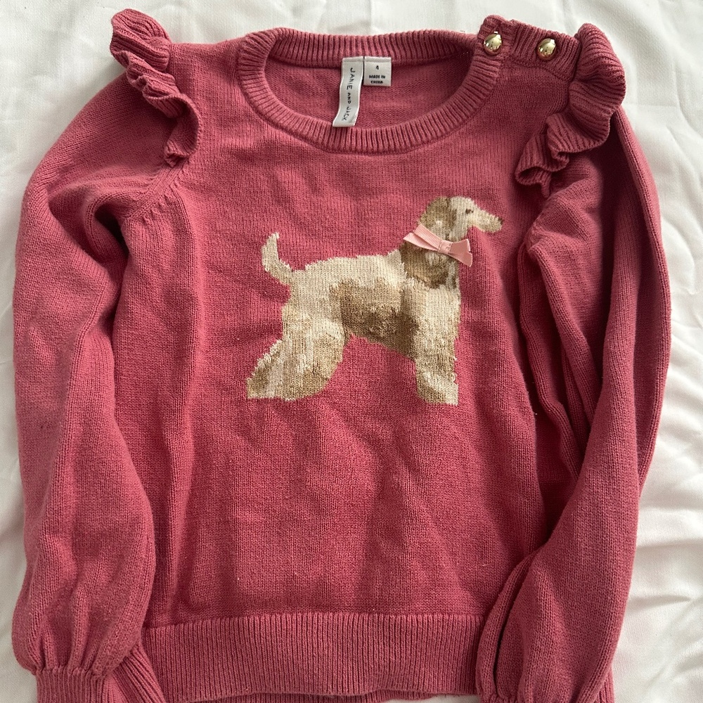 Janie & Jack Girls Size 4 Pink Sweater